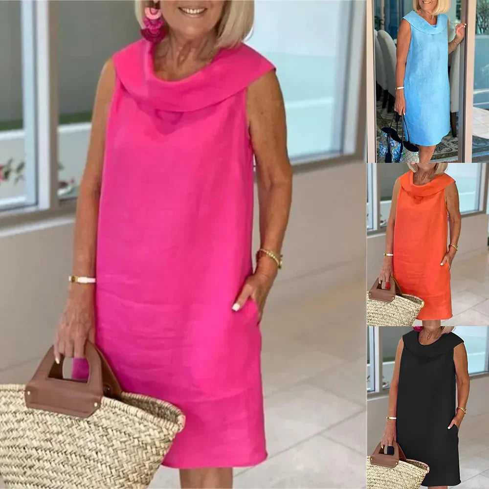 Stella™ - Elegante jurk van katoen en linnen