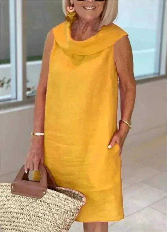 Stella™ - Elegante jurk van katoen en linnen