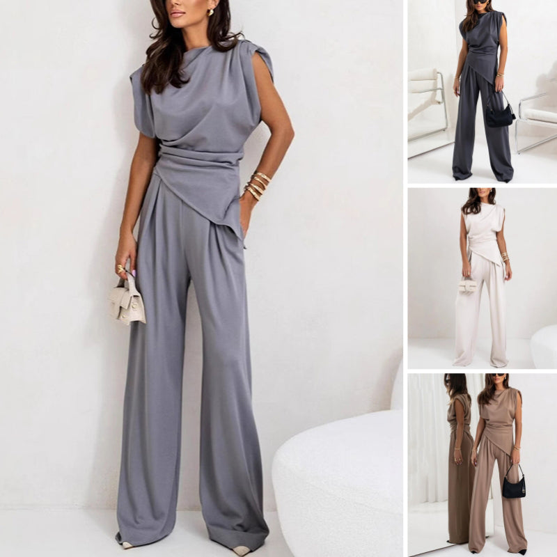 Alya - Elegant plain two-piece set for women