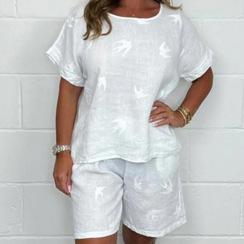 Selena - Cotton and Linen Printed Casual Set