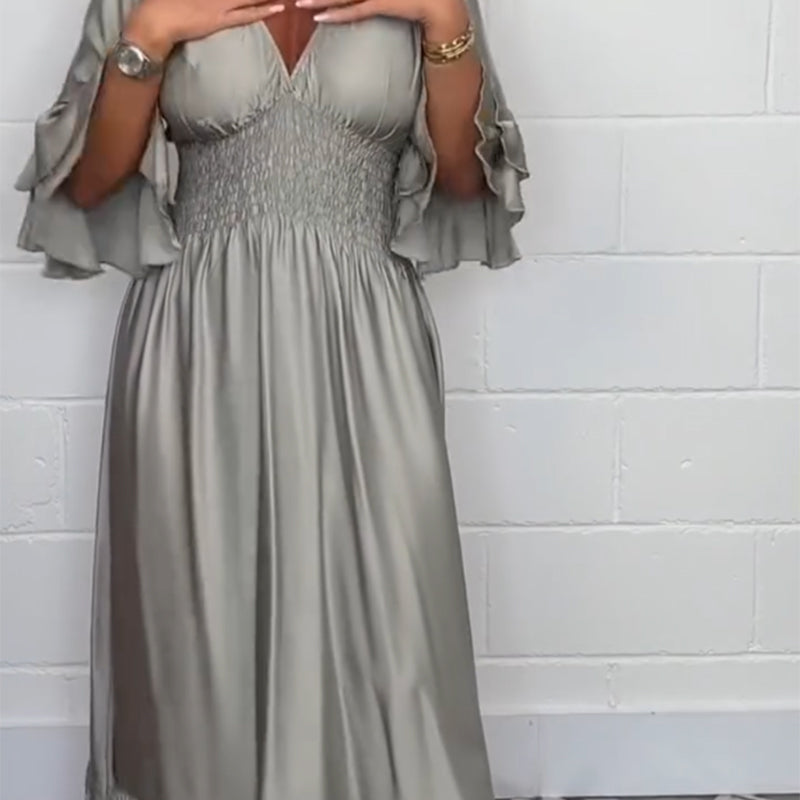 Sybille - High Waisted Ruffle Flared Dress