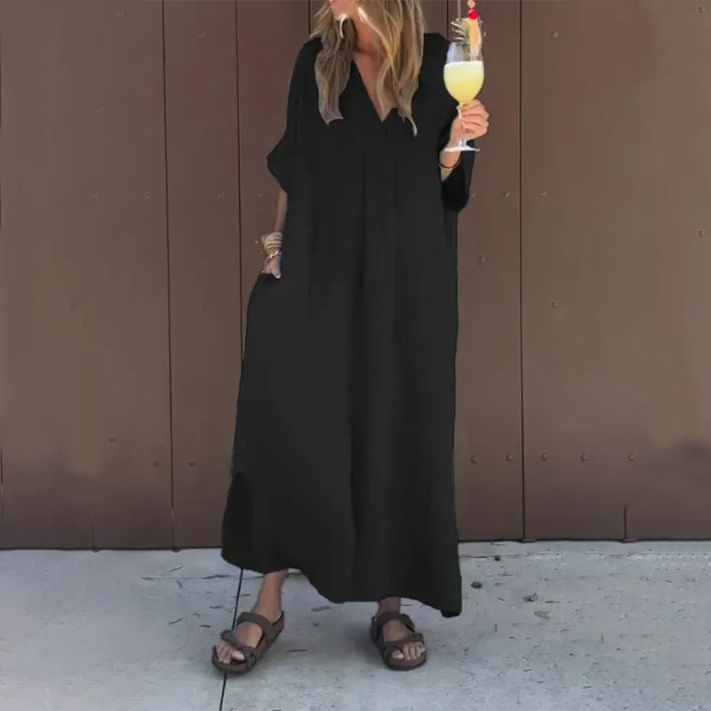 Alessia™ – Casual V-neck flowy dress for women