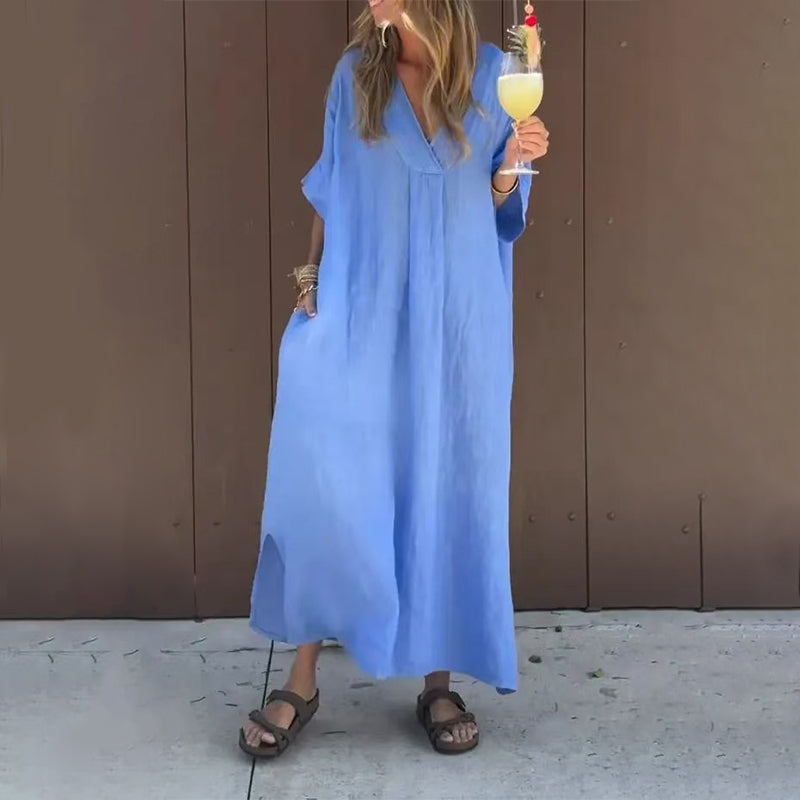Alessia™ – Casual V-neck flowy dress for women