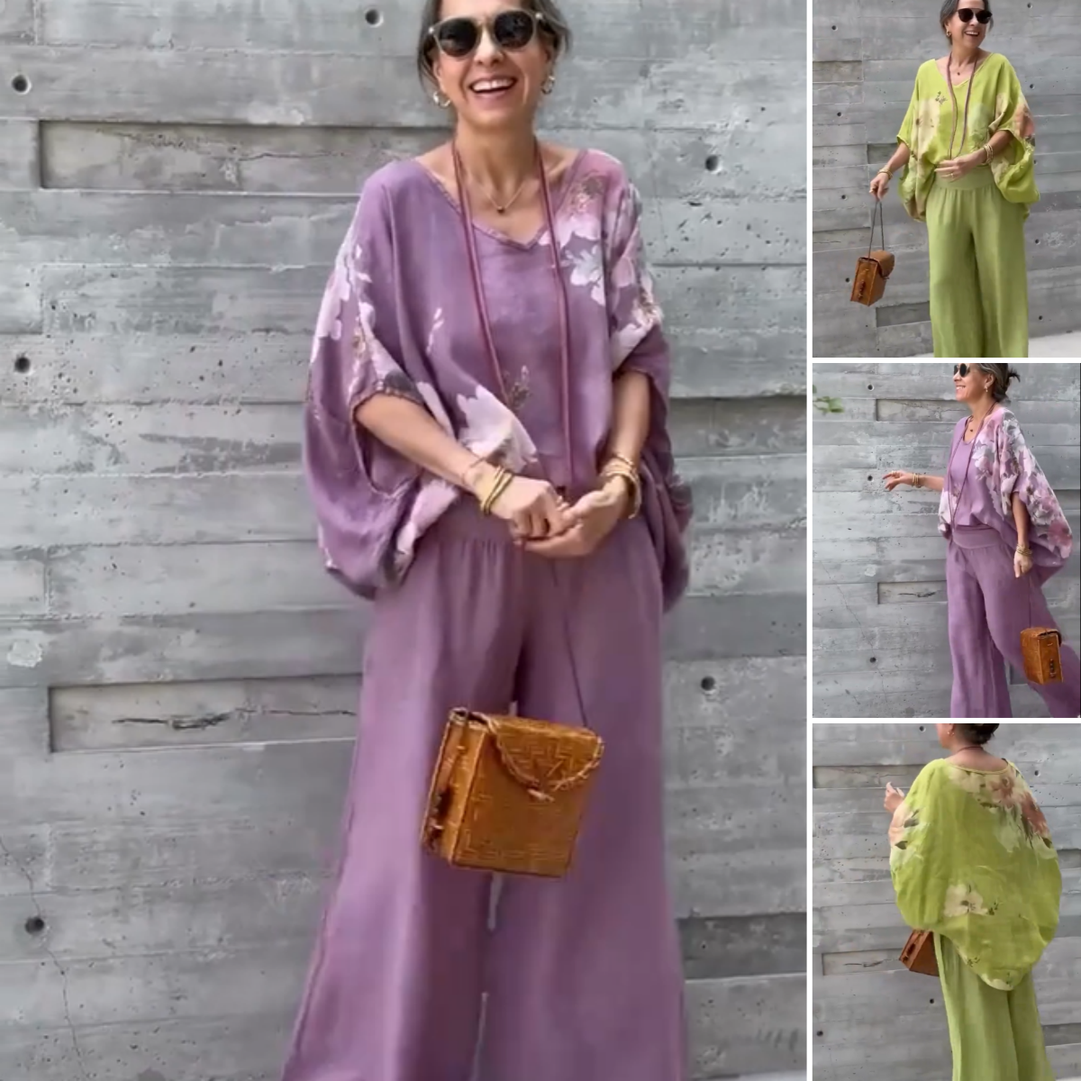 Régine - Ample Printed Chiffon 2-Piece Set
