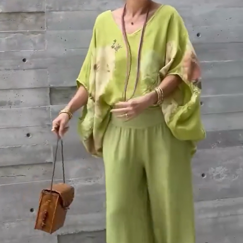 Régine - Ample Printed Chiffon 2-Piece Set