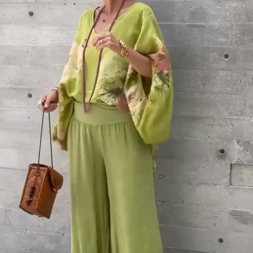 Régine - Ample Printed Chiffon 2-Piece Set