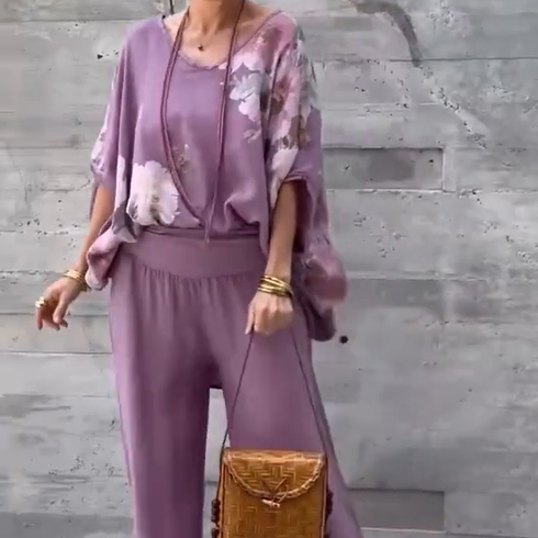 Régine - Ample Printed Chiffon 2-Piece Set