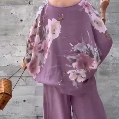 Régine - Ample Printed Chiffon 2-Piece Set