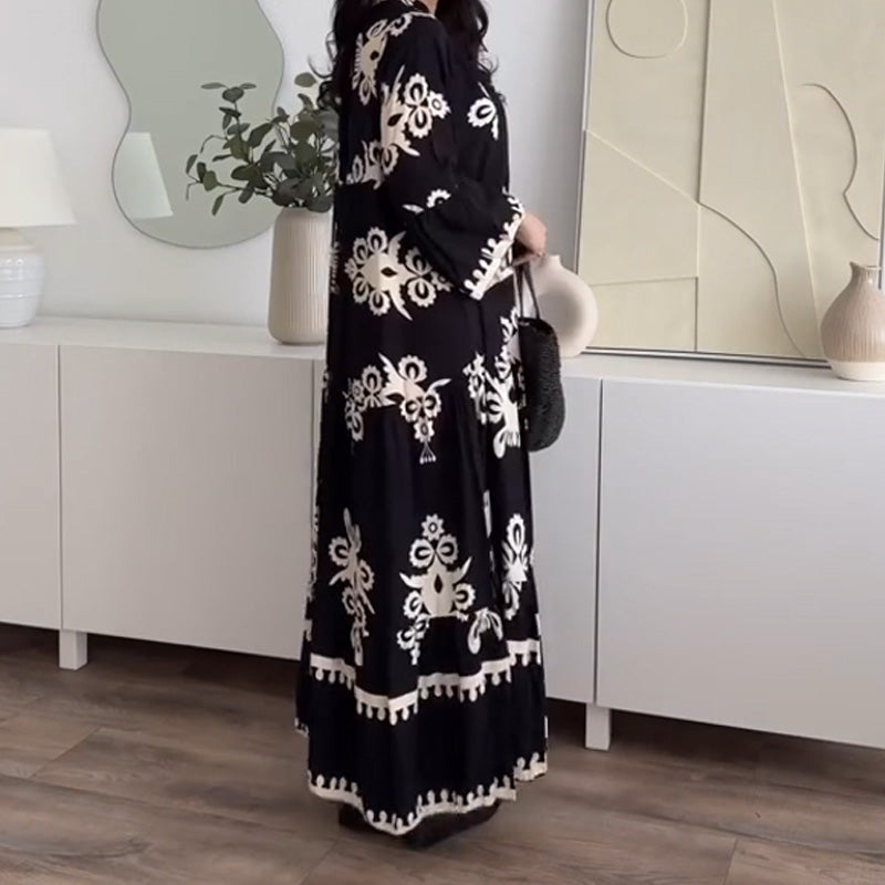 Katell™ - Gúna Midi Fairsing do Mhná le hImill Rufáilte