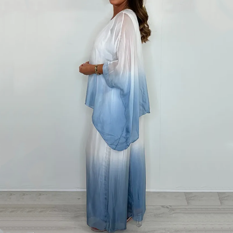 Kyra - Dip Dye Set with Fluid Top and Wide Leg Pants