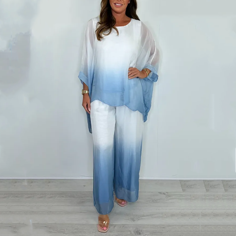 Kyra - Dip Dye Set with Fluid Top and Wide Leg Pants