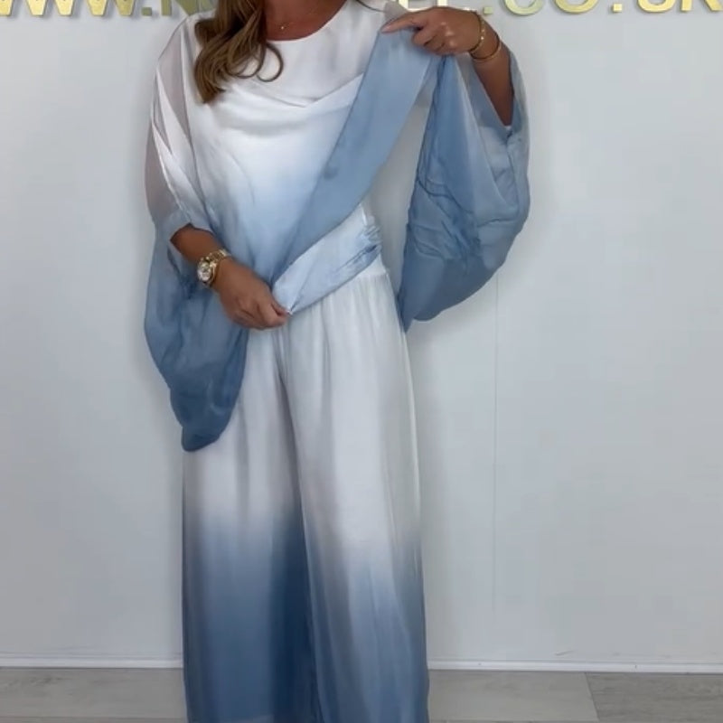 Kyra - Dip Dye Set with Fluid Top and Wide Leg Pants