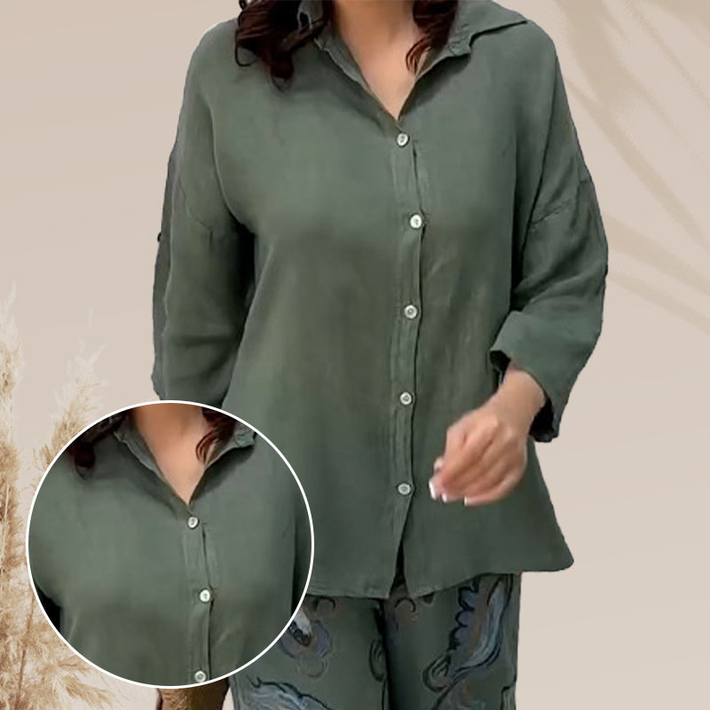 Penelope - Two Piece Cardigan and High Waisted Pant Set