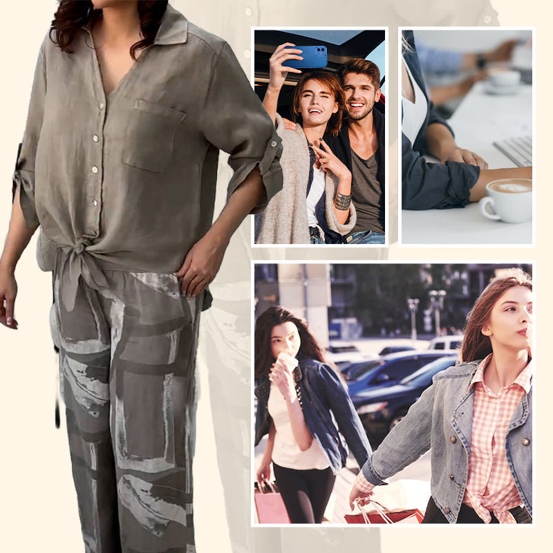 Penelope - Two Piece Cardigan and High Waisted Pant Set