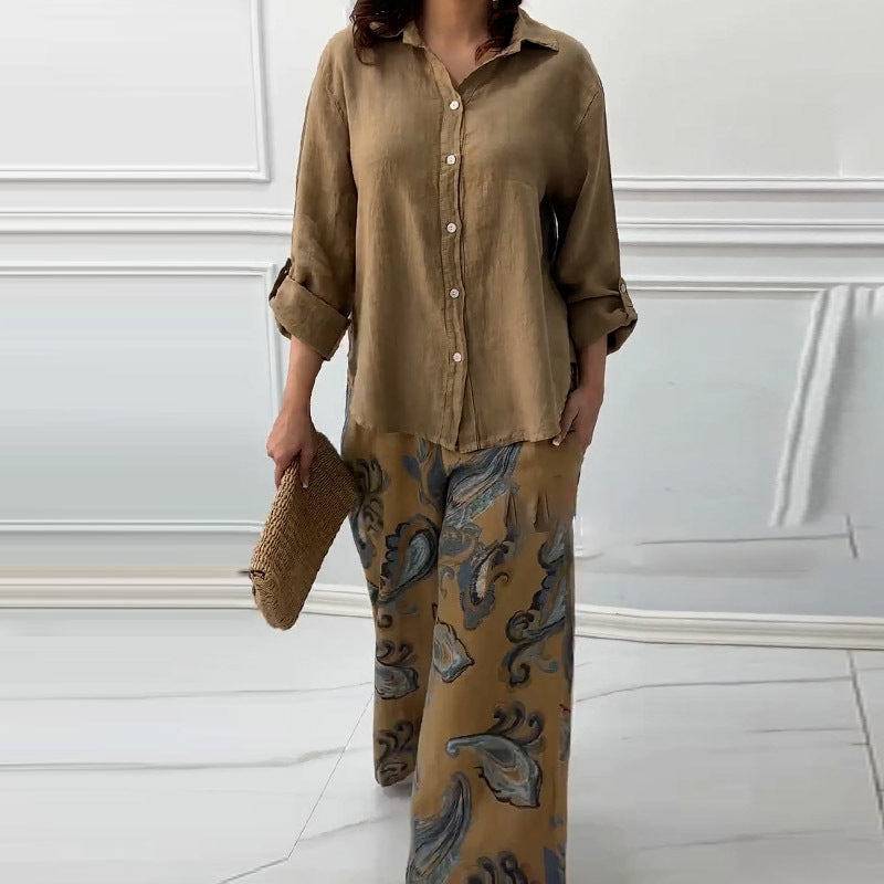 Penelope - Two Piece Cardigan and High Waisted Pant Set