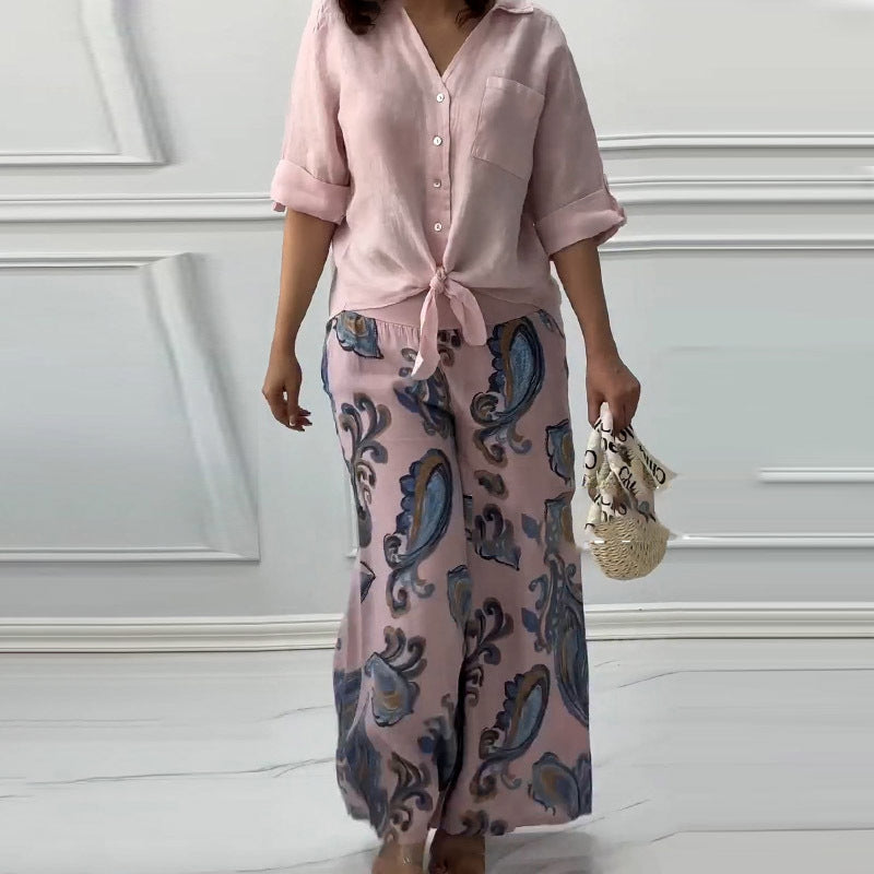 Penelope - Two Piece Cardigan and High Waisted Pant Set