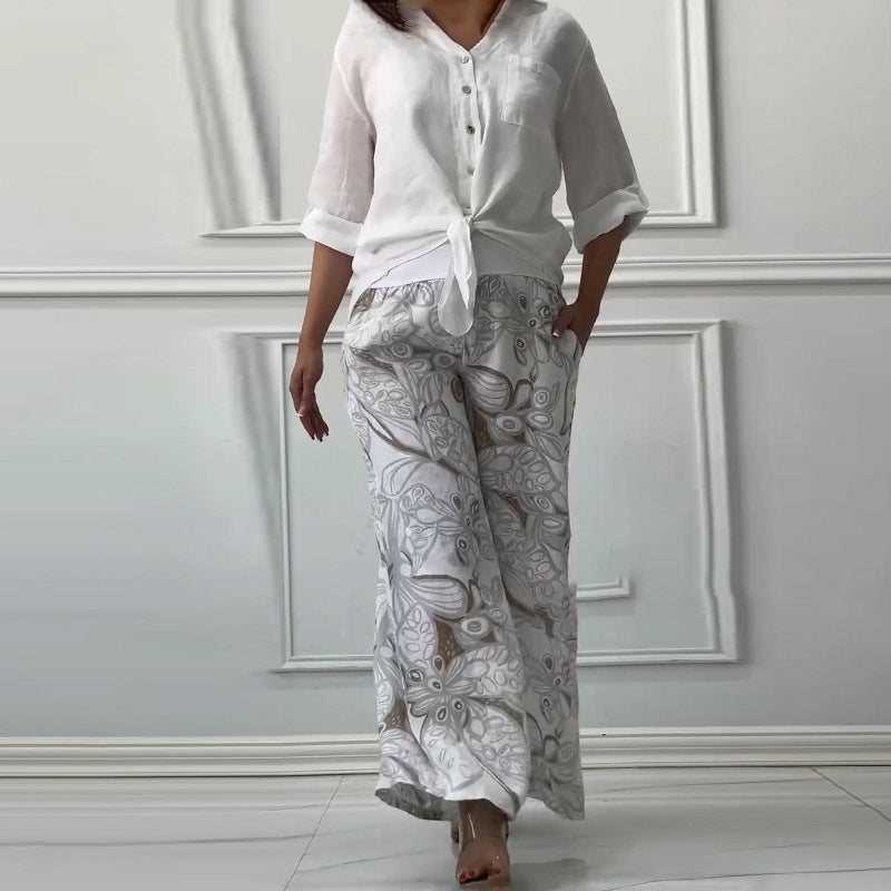 Penelope - Two Piece Cardigan and High Waisted Pant Set