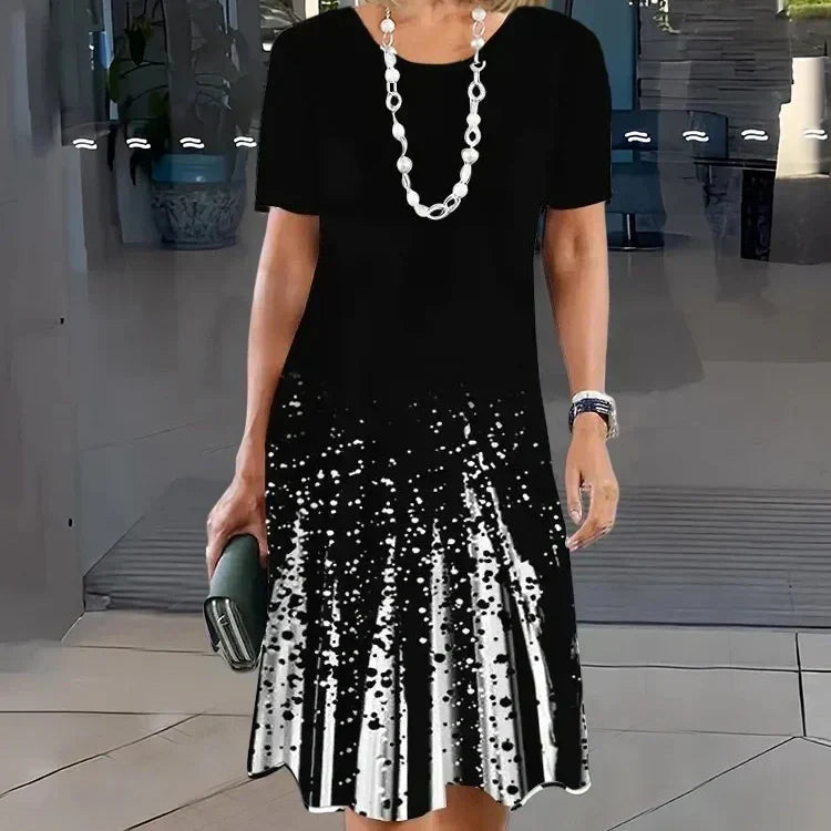Dalia™ - Women's Pleated Dress with Color Blocks