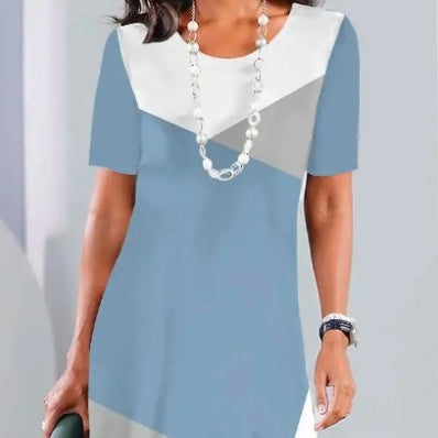 Dalia™ - Women's Pleated Dress with Color Blocks