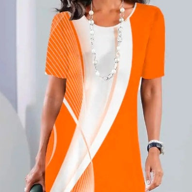 Dalia™ - Women's Pleated Dress with Color Blocks