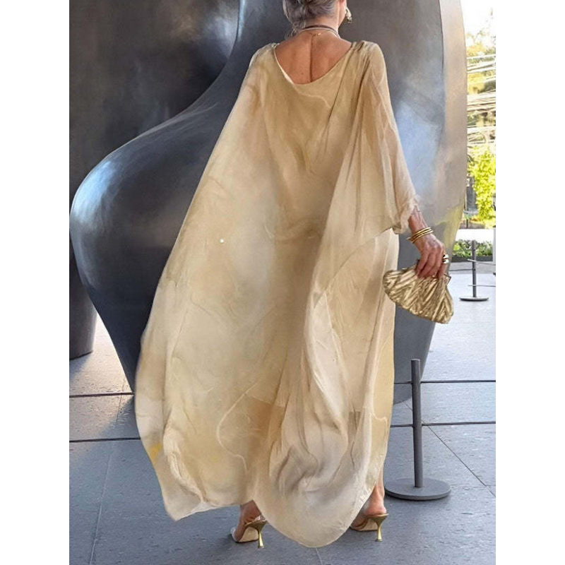 Lenora - Elegant dresses in marbled chiffon with print