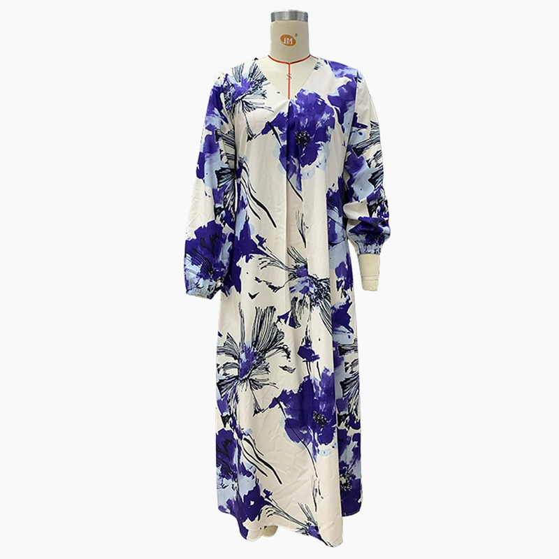 Ariadne™ - Women's V-Neck Printed Elegant Maxi Dress