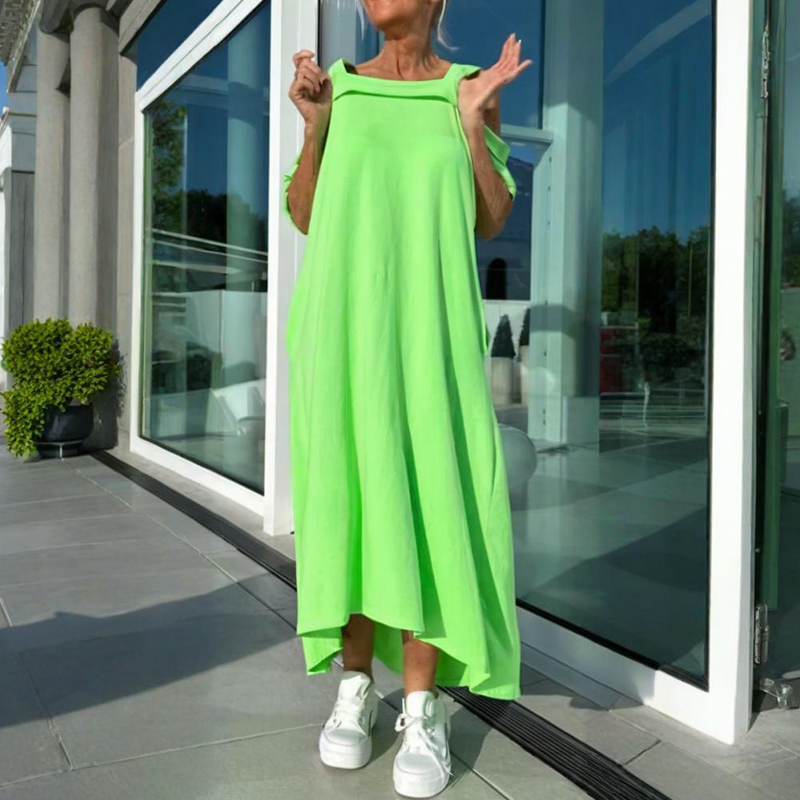 Phaedra - Elegant and Comfortable Women's Maxi Dress with Bare Shoulders