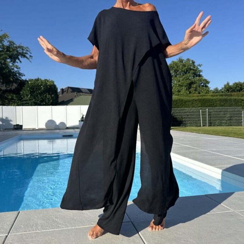 Palina - Sleeveless top and plain pants set