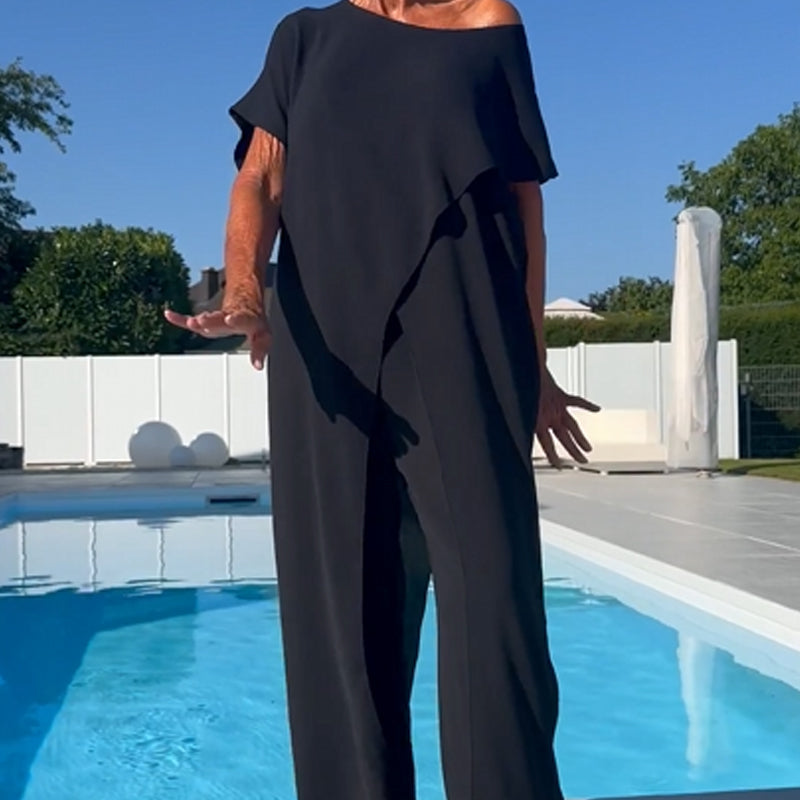 Palina - Sleeveless top and plain pants set