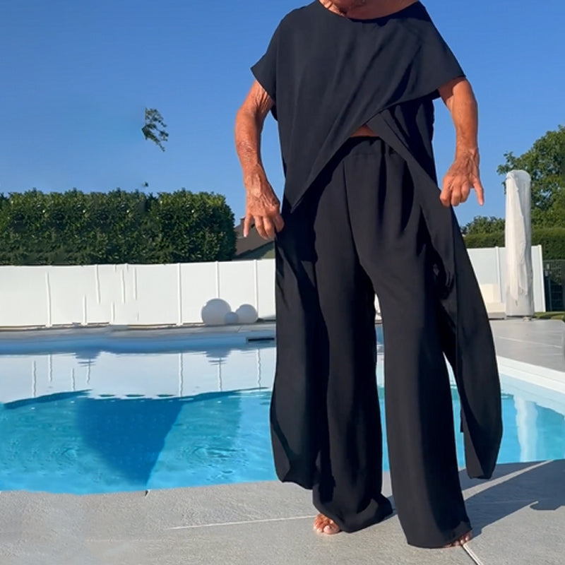 Palina - Sleeveless top and plain pants set