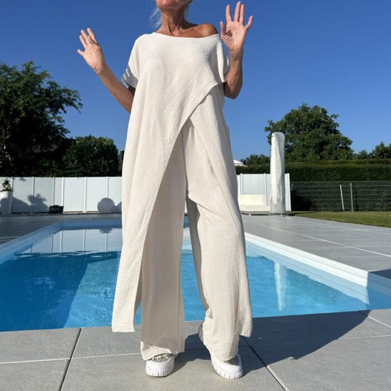 Palina - Sleeveless top and plain pants set