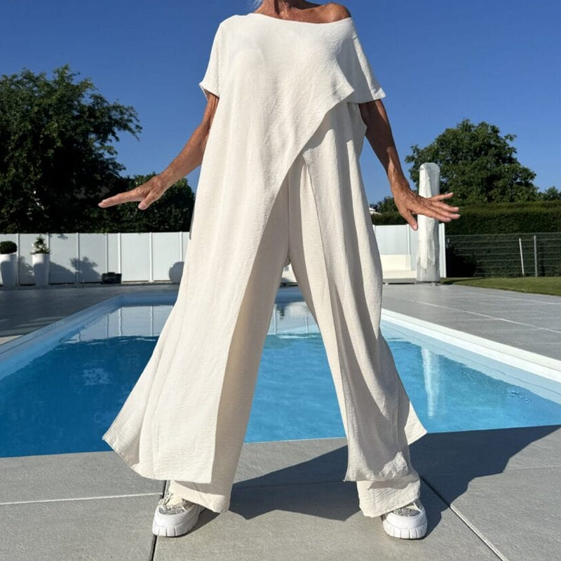 Palina - Sleeveless top and plain pants set