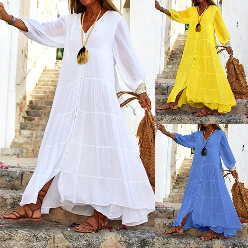 Lunariah - V-neck maxi dress for women