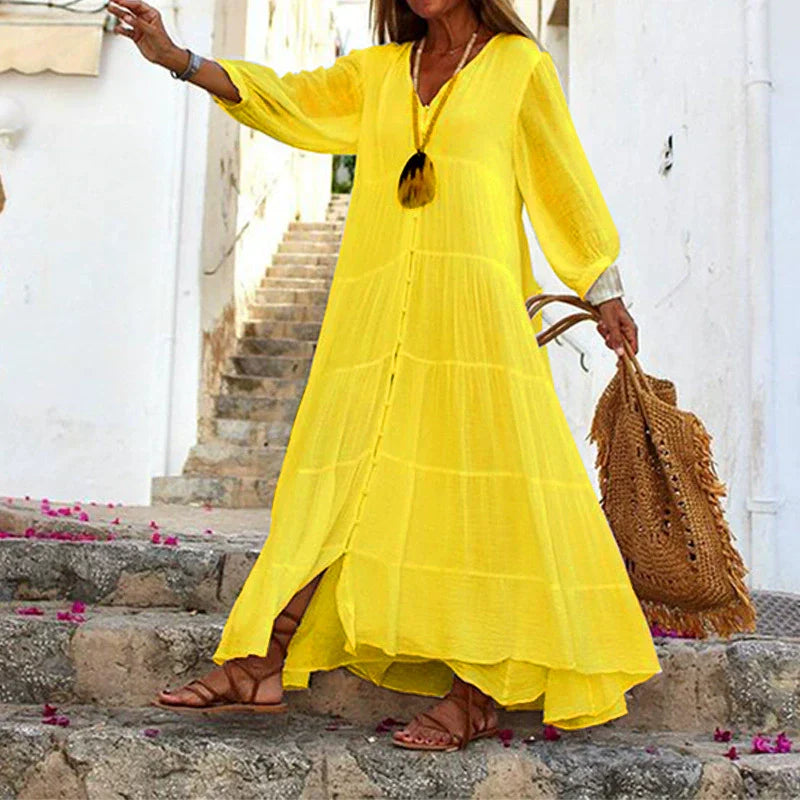 Lunariah - V-neck maxi dress for women