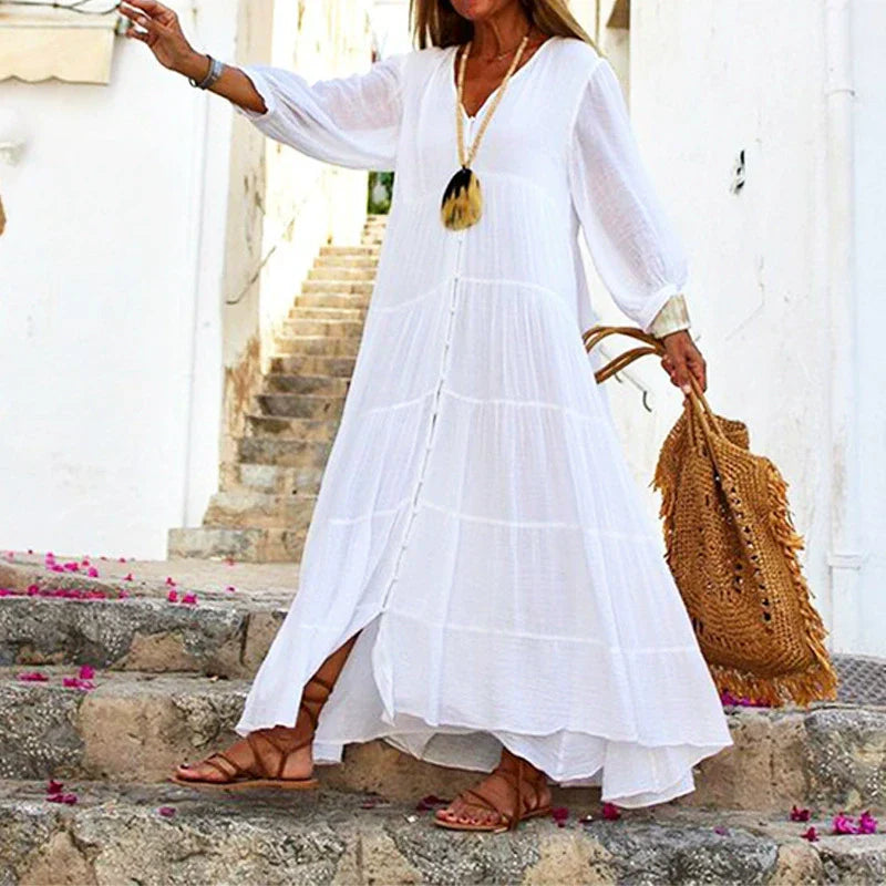 Lunariah - V-neck maxi dress for women
