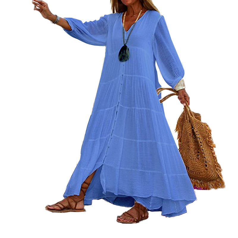 Lunariah - V-neck maxi dress for women