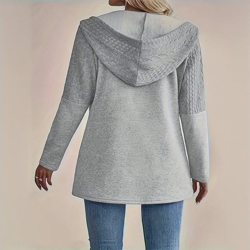 Melisandra™ - Trendy Women's Jacket with Hood, Long Sleeves, and Zip Fastening