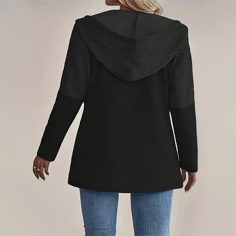 Melisandra™ - Trendy Women's Jacket with Hood, Long Sleeves, and Zip Fastening