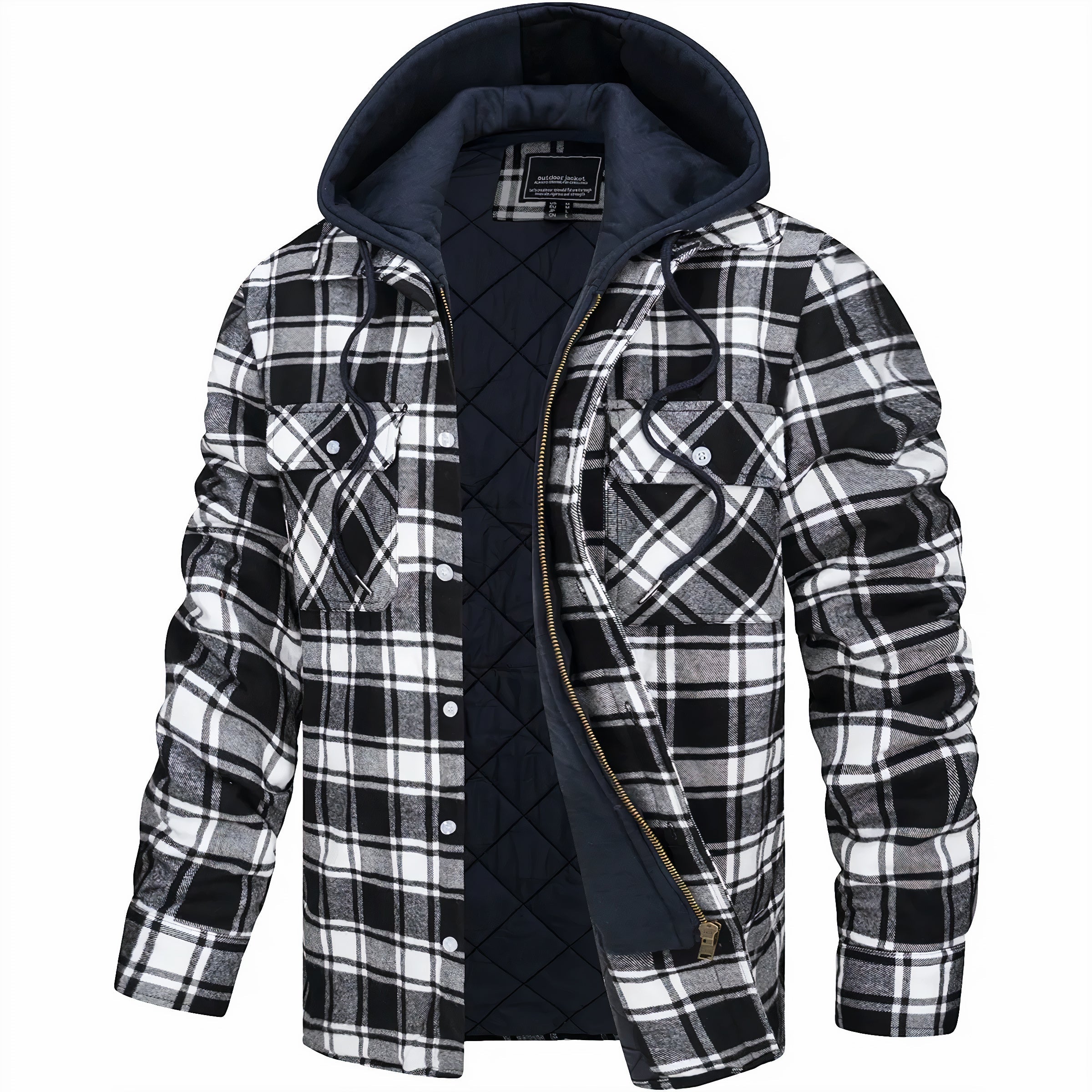 Mark - Zippered plaid jacket for a modern, winter look