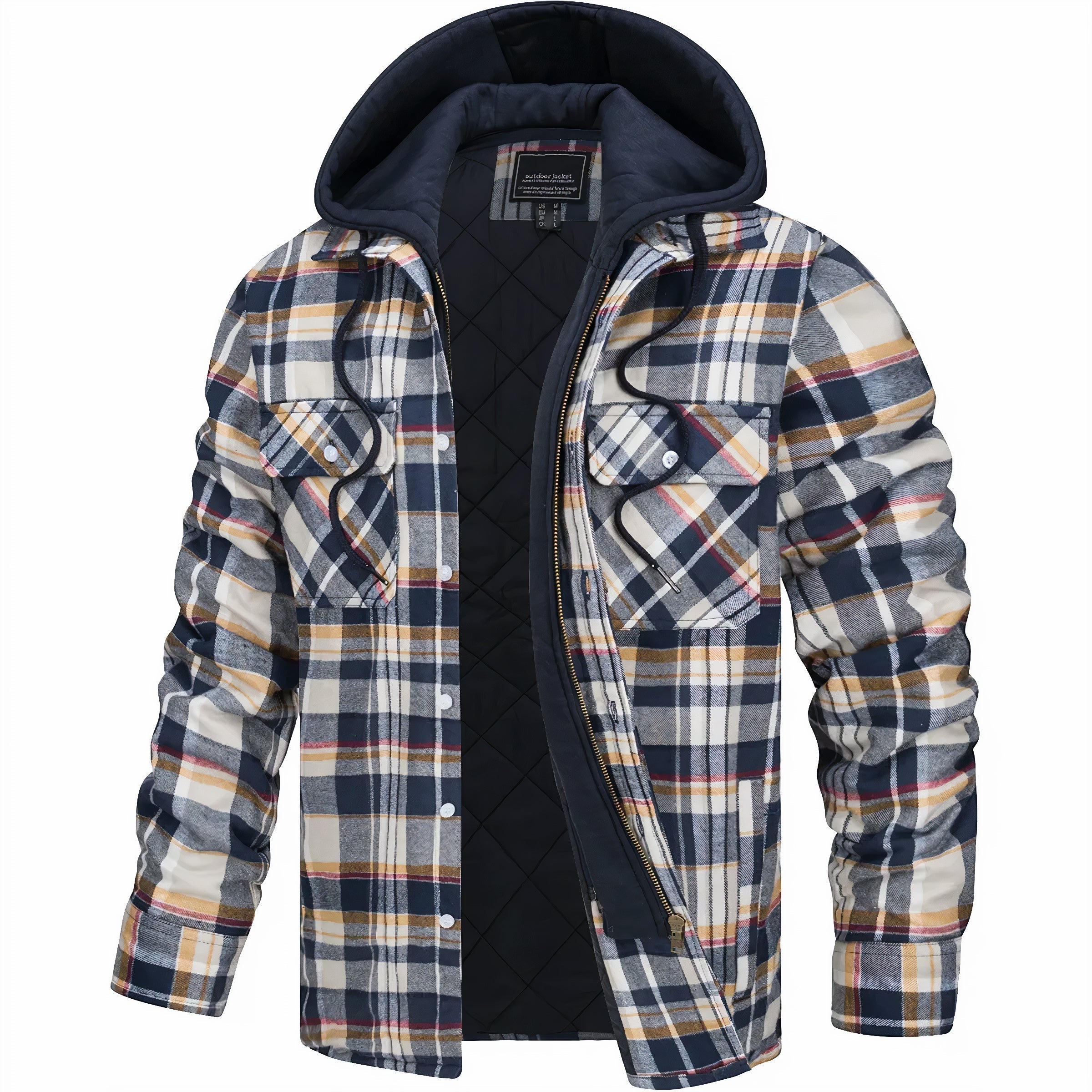 Mark - Zippered plaid jacket for a modern, winter look