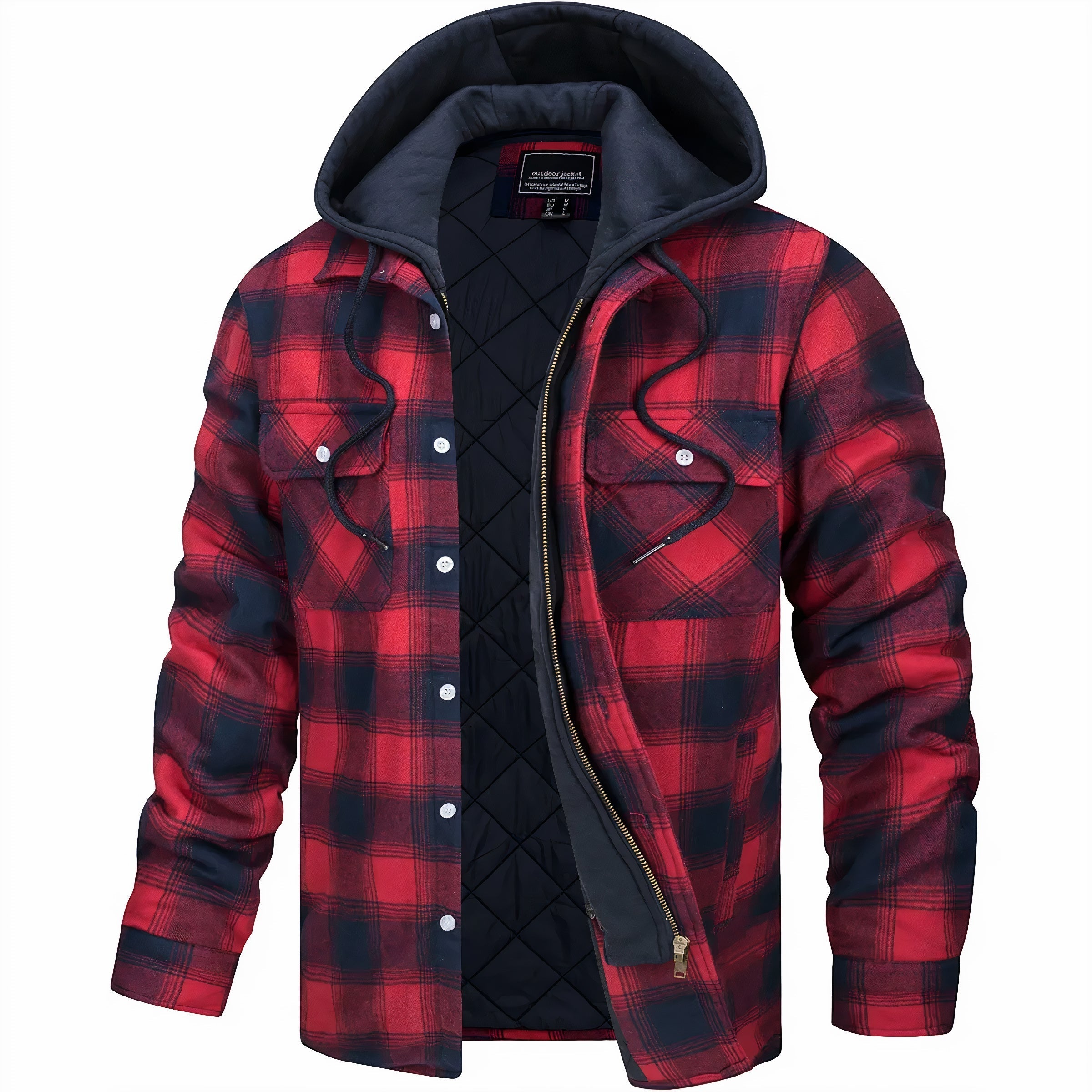 Mark - Zippered plaid jacket for a modern, winter look