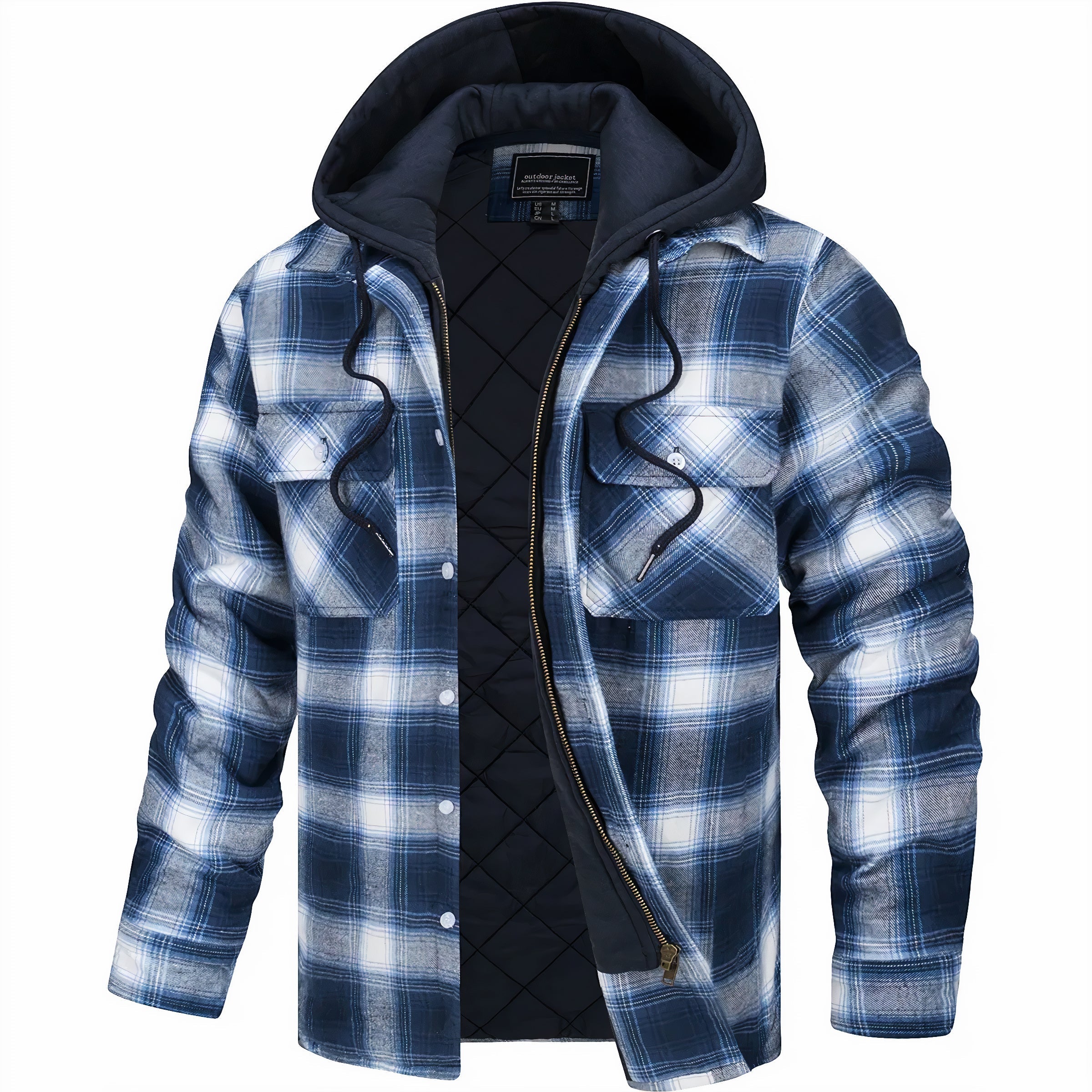 Mark - Zippered plaid jacket for a modern, winter look