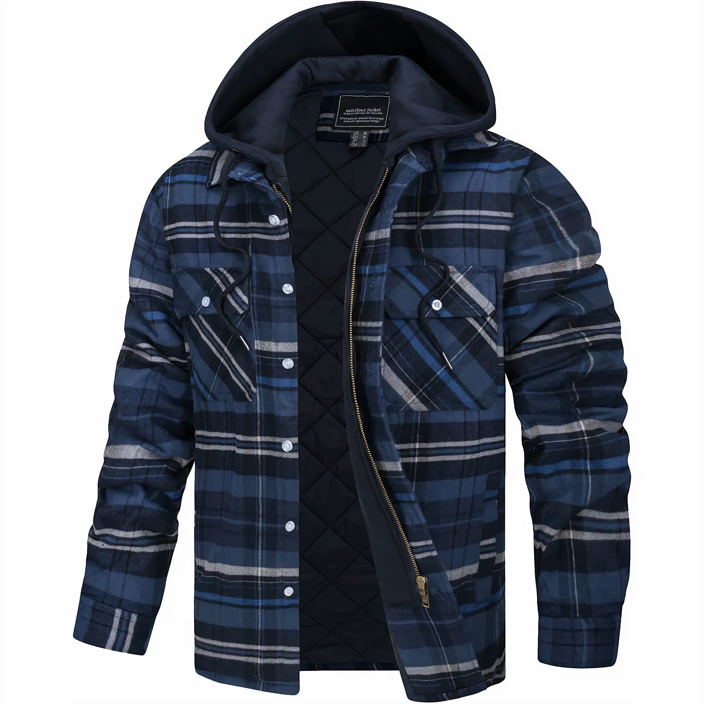 Mark - Zippered plaid jacket for a modern, winter look