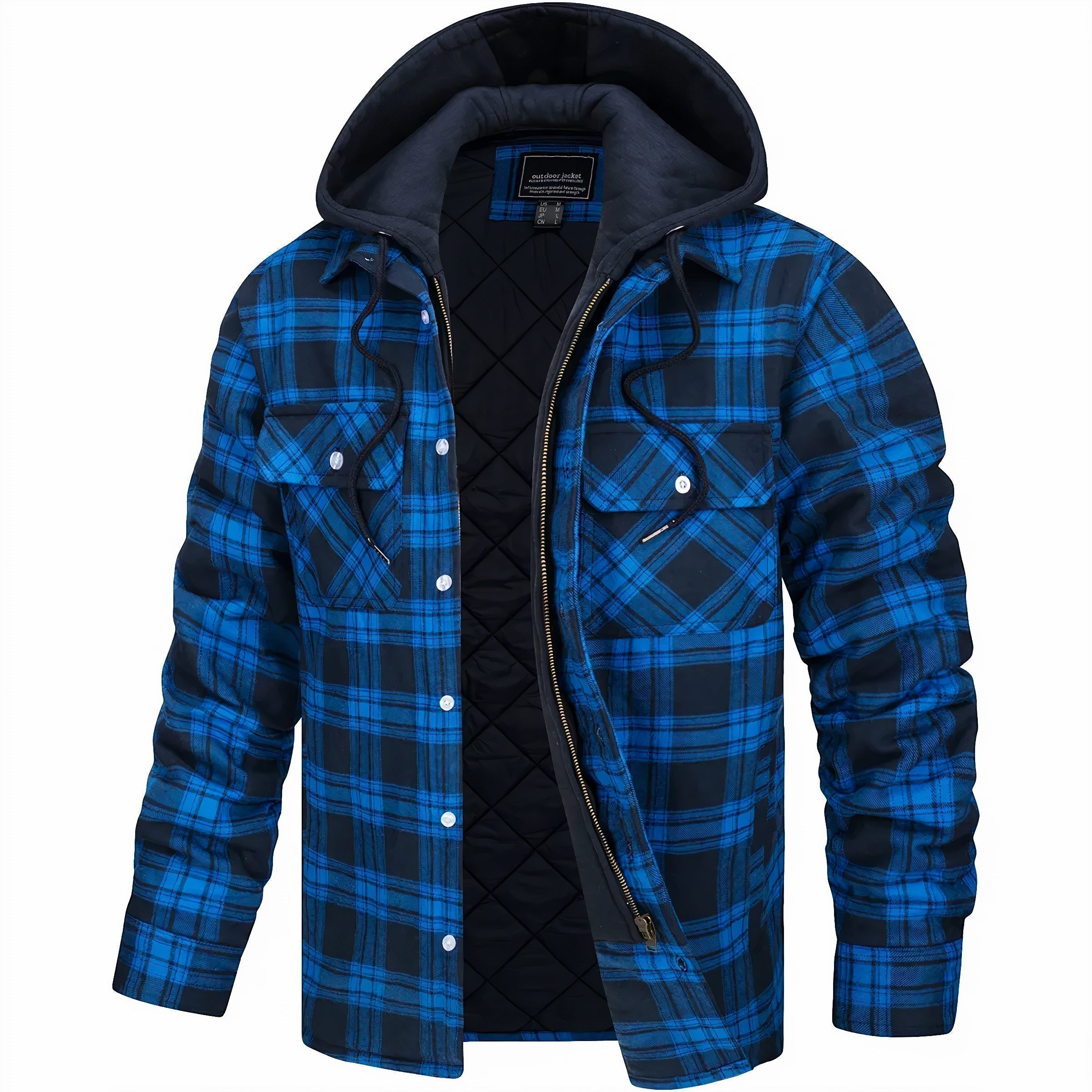 Mark - Zippered plaid jacket for a modern, winter look