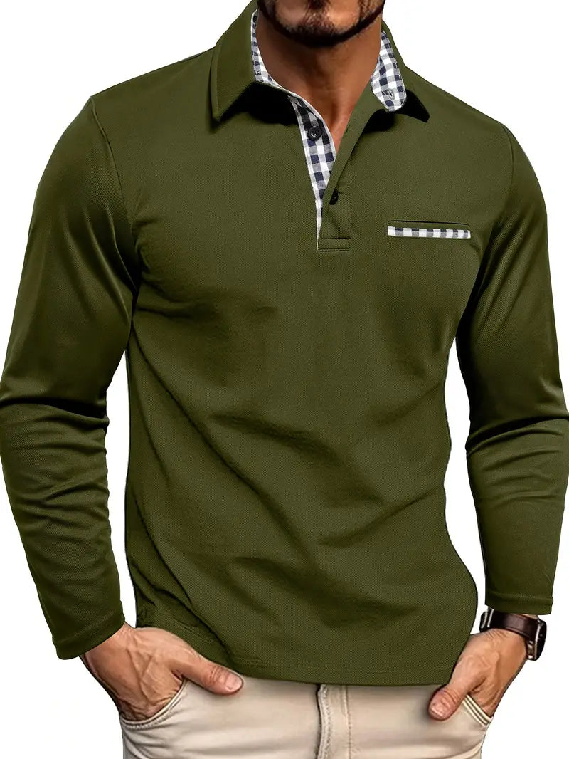 Alexander - Elegant Long Sleeve Polo for Men