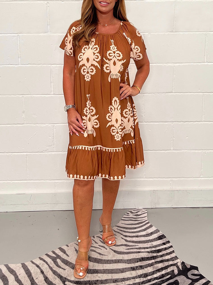 Freya - Vintage Printed Cotton Dress