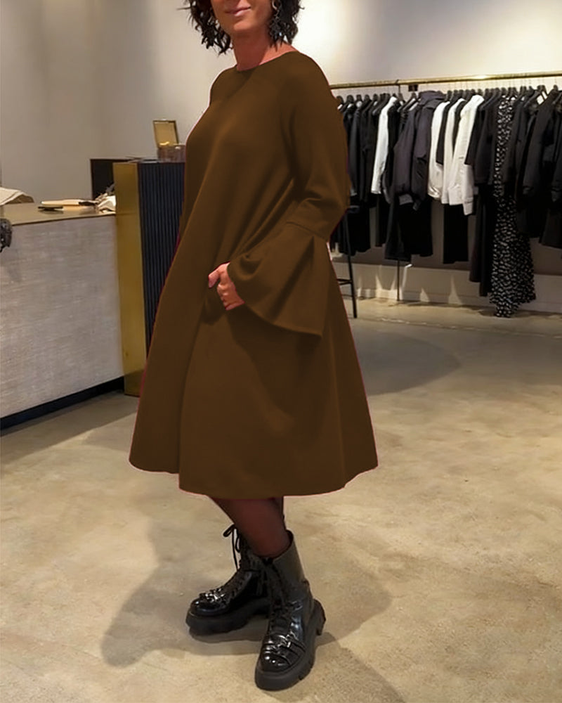 Jovalinne - Casual Flared Sleeve Dress