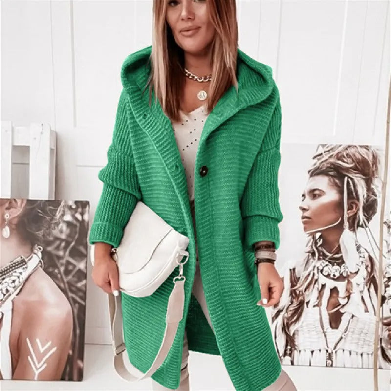 Araminta - Elegant Hooded Cashmere Knitwear Cardigan Sweater for Women | Ideal for Everyday Wear