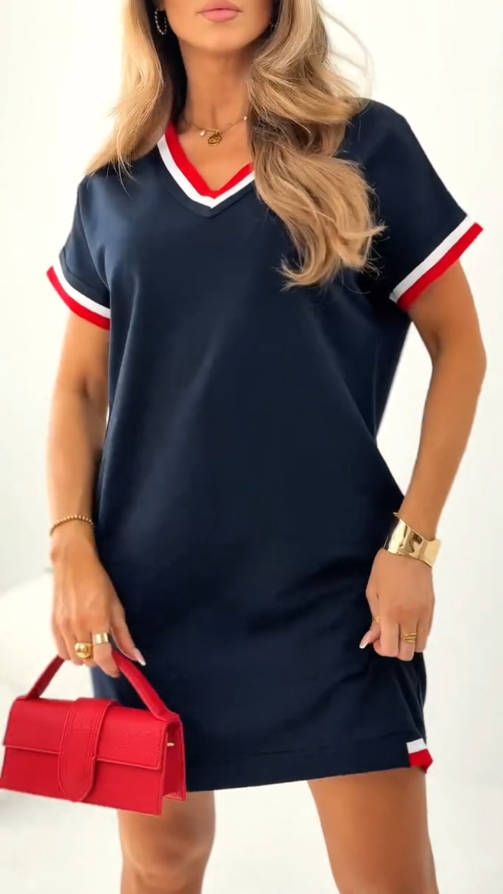Daelora™ - Contrast Edge Casual Summer Dress