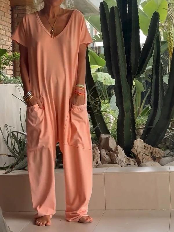 Zaria™ - Elegant V-Neck Jumpsuit: A Simple, Sophisticated and Versatile Style